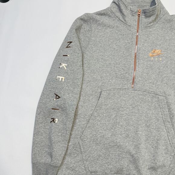 Nike Air Tracksuit Womens Large Heather Gray Quarter Zip Pullover Jogger 2 Piece - Picture 4 of 16